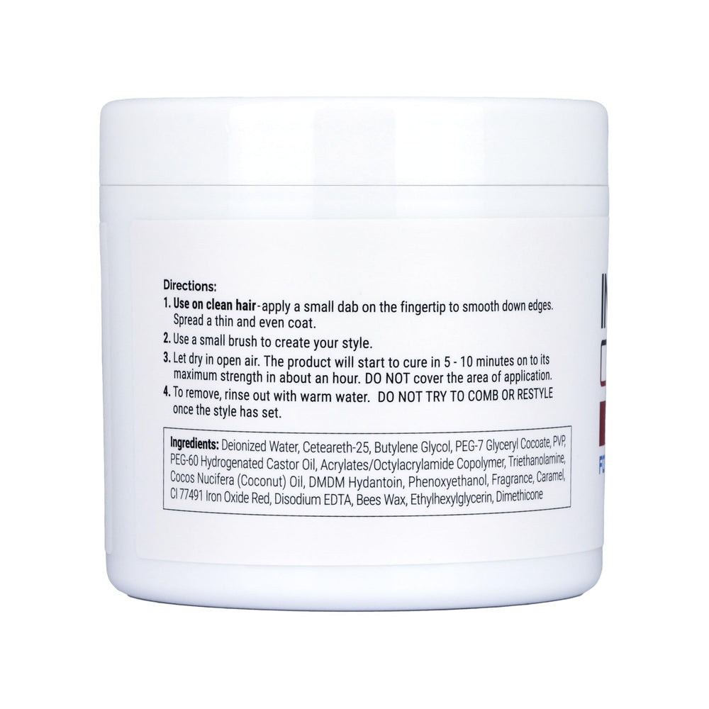 Lightweight, glide-on formula provides flexible hold for braids and edges.