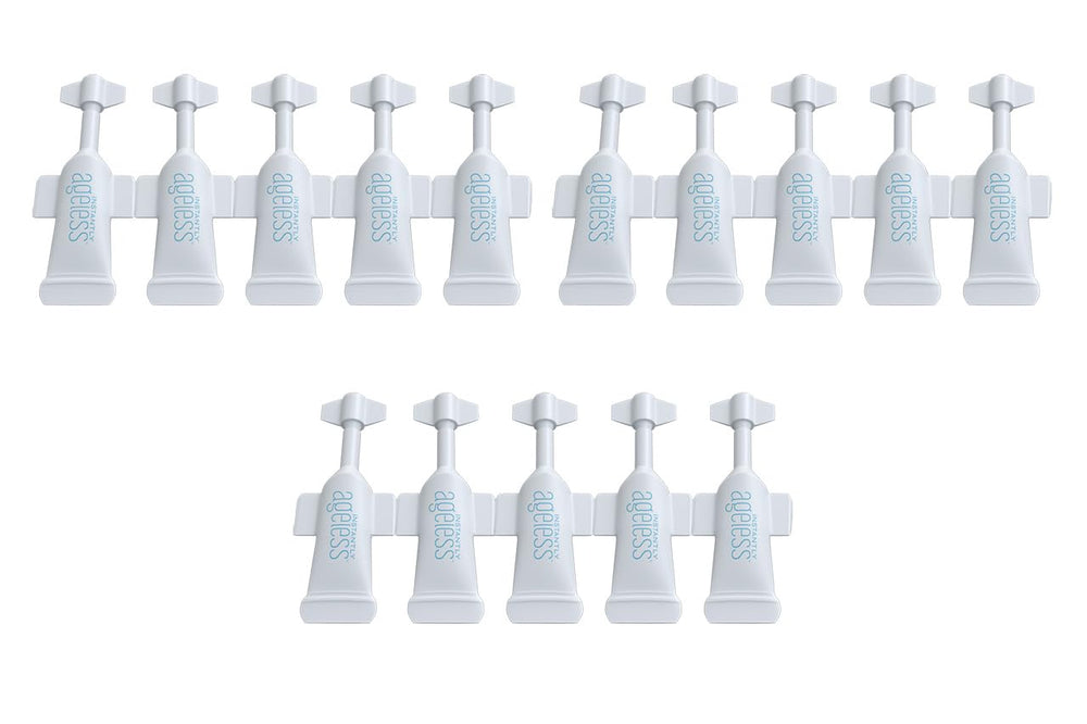 Instantly Ageless eye bag remover demonstrates quick puffiness relief for a brighter under-eye area.