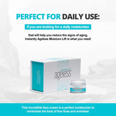 Instantly Ageless USA-made label communicates safe, fragrance-free skincare you can trust.