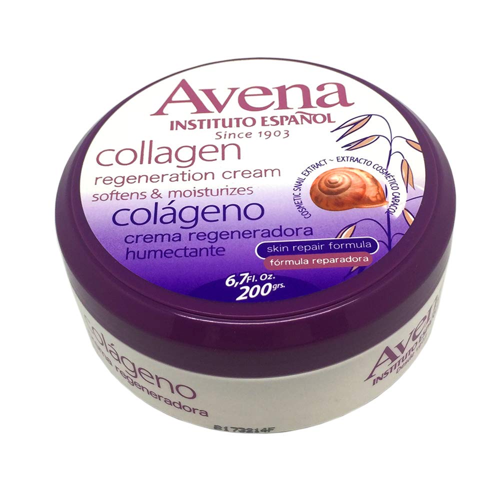 Instituto Español Avena Collagen Regen Cream texture reveals creamy oats infusion for nourishment.