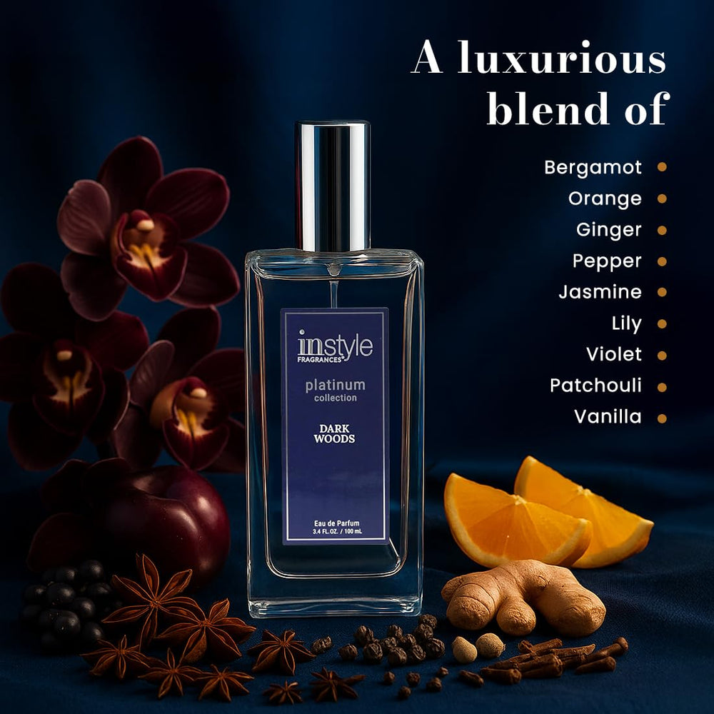 InStyle Fragrances Dark Woods spray-mist demonstrates easy application and long-lasting scent