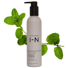 Intelligent Nutrients InspiraMint conditioner bottle close-up for refreshing hair care.