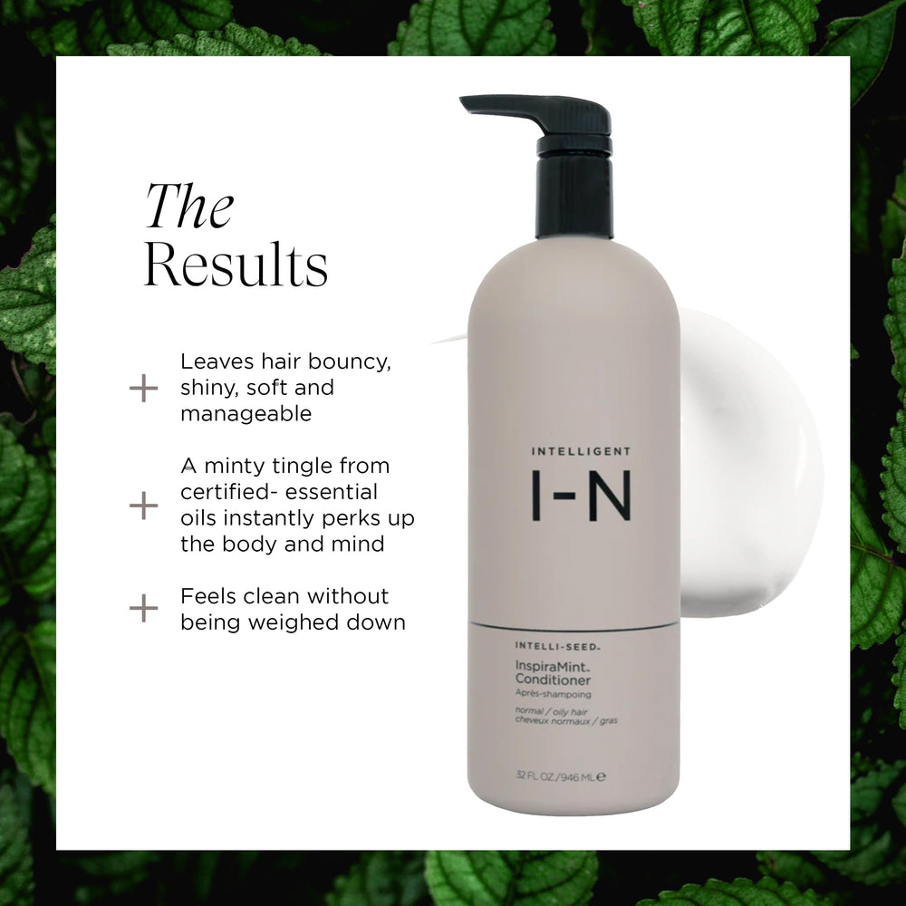 Intelligent Nutrients InspiraMint conditioner on hair detangling scene