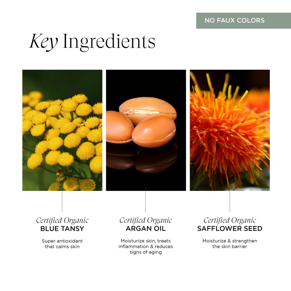 Intelligent Nutrients Liquid Green Face Oil texture on skin reveals a dewy glow.