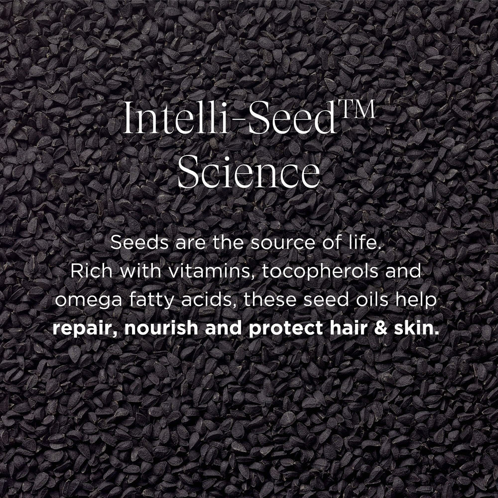 Intelligent Nutrients Seed Synergy Hydra-Lotion texture closeup shows silky, non-greasy finish.