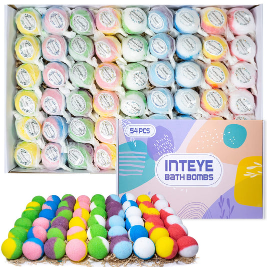 INTEYE Luxury Bath Bombs Gift Set exterior box showcases premium eco packaging for gifting.