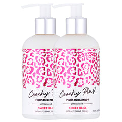 IntiMD Coochy Plus bottle front, premium moisturizing shave cream for intimate areas.