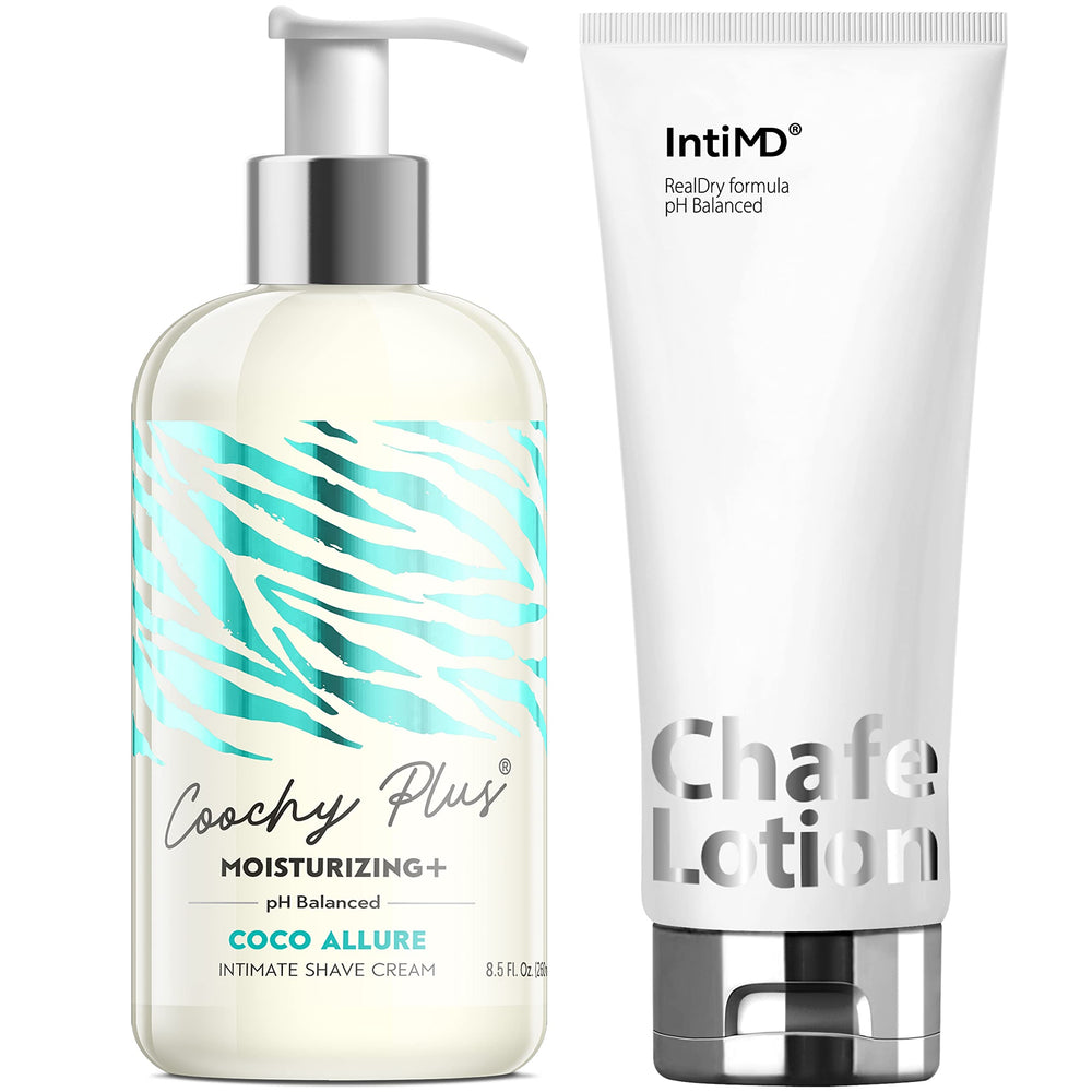IntiMD Coochy Plus moisturizing intimate shave cream for a smoother, comfortable shave
