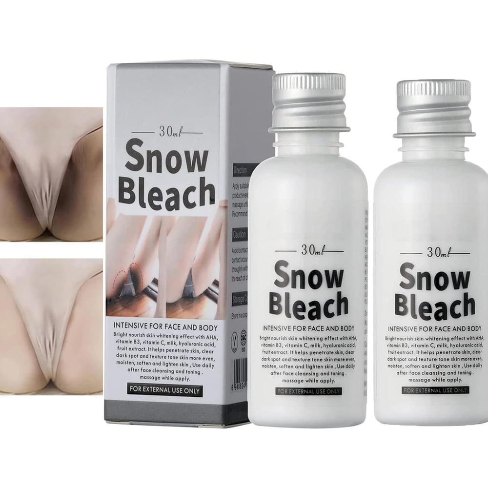 Intimate Area Brightening Cream bottle pour shows sleek packaging and easy application