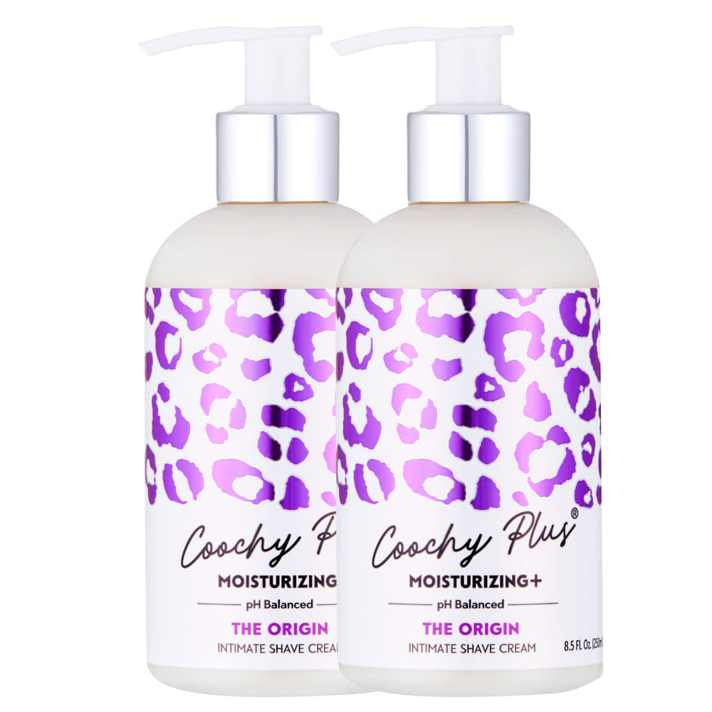 IntiMD Coochy Moisturizing Plus origin bottle promotes a smooth shave