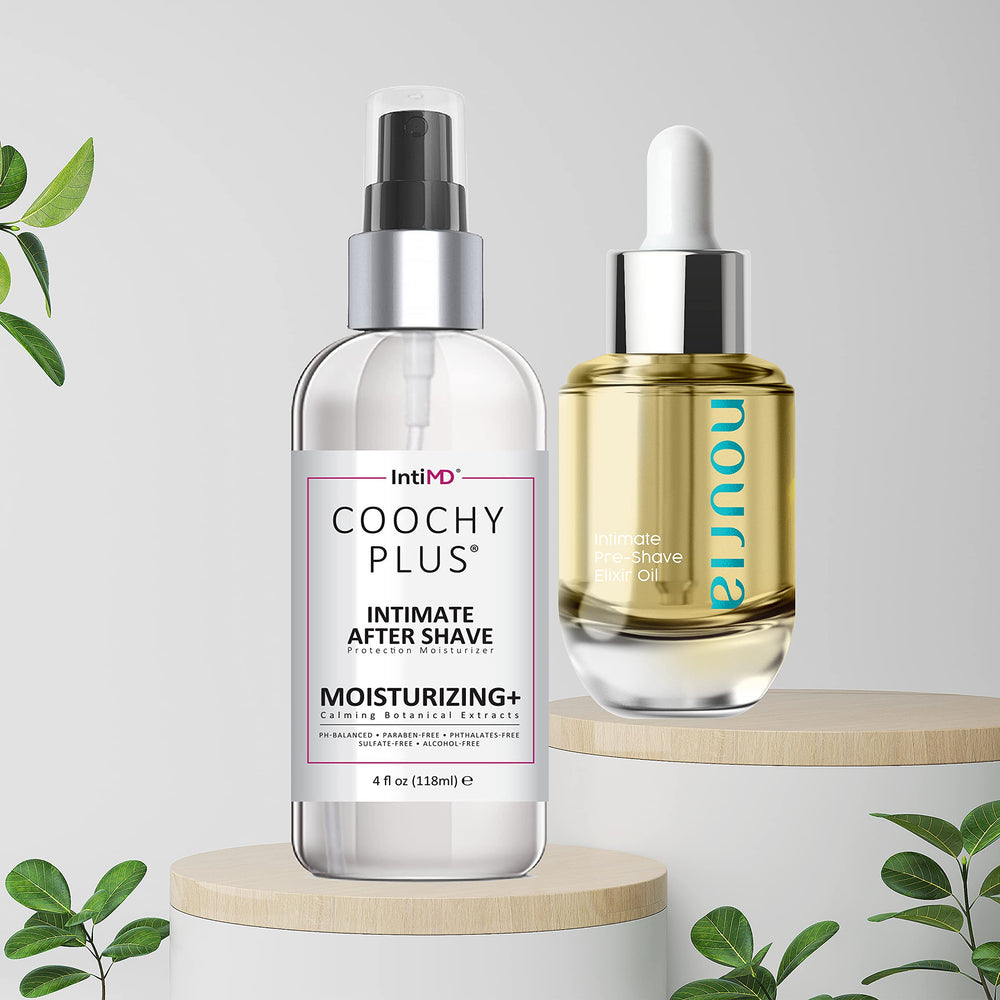 IntiMD Coochy Plus intimate after shave mist bottle for smooth, protected intimate skin