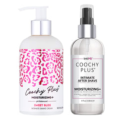 IntiMD Coochy Plus intimate shave cream bottle for a smooth, close shave