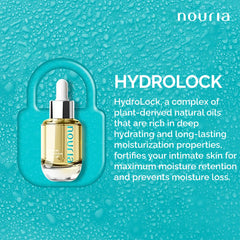 IntiMD Nouria HydroLock formula bottle emphasizes hydrating, protective care.