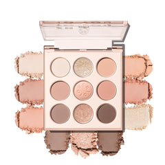 INTO YOU 9 Colors Eyeshadow Palette compact swatches for day-to-night looks