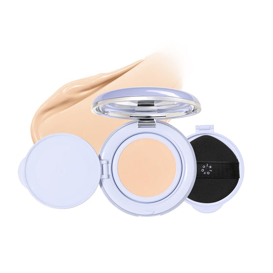 Into You Purple Cushion Foundation compact delivers full-coverage, long-wear matte finish with oil-control.