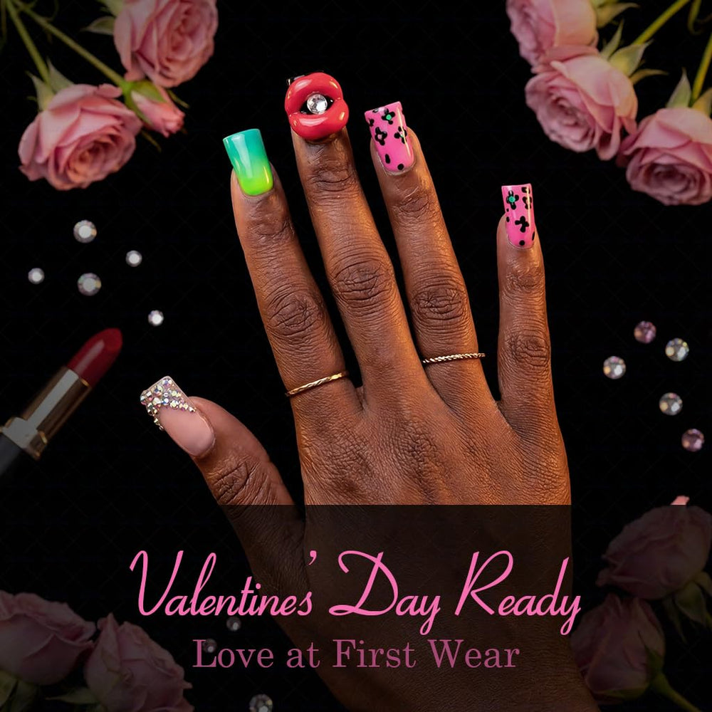 IntoVibes 3D red lips nails deliver dramatic flair for nights out.