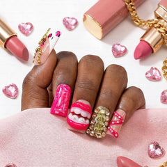 IntoVibes duck nails in pink duck-shape design for a playful, wearable manicure.