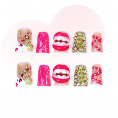 IntoVibes pink thickened nails offer bold color with durable, smooth finish.