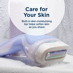 INTUITION four-blade cartridge with pivoting head hugs curves for smooth shave