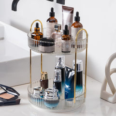 INVSSENE 360° rotating makeup organizer for easy cosmetic access