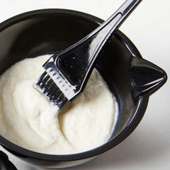 Ion Bright White Creme Lightener balayage application swatch for blended lift.