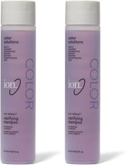 Ion Color Defense Clarifying Shampoo pack 2, front view, two sulfate-free bottles for color care.