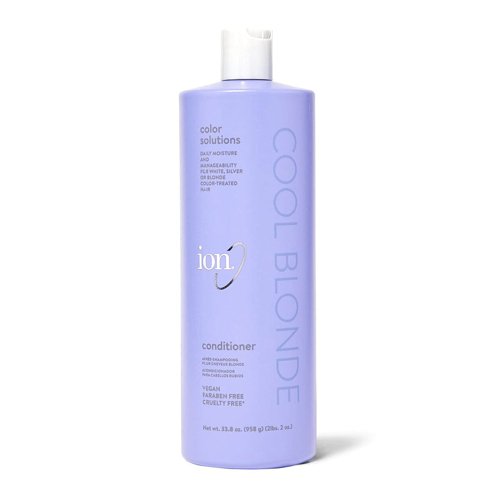 ion Cool Blonde Conditioner bottle provides shine and toning for blonde hair