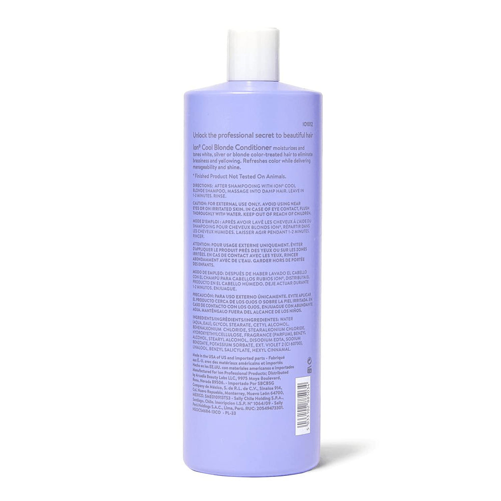 Applying ion Cool Blonde Conditioner to damp hair for smooth color