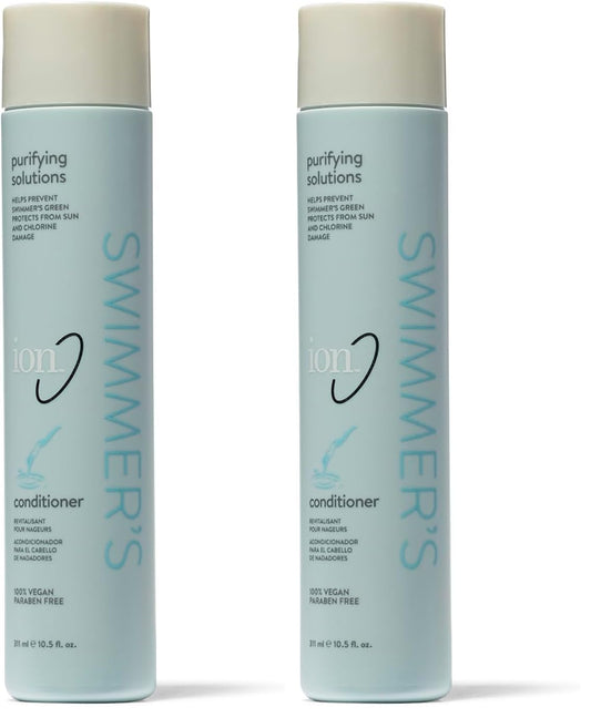 ion Swimmer's Conditioner bottle showing green hair prevention and shine