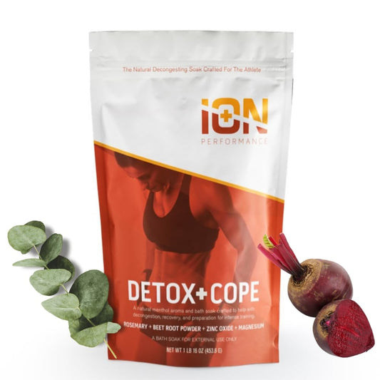 iON Zinc Detox Cope bath bottle pour with menthol aroma for post-workout refreshment