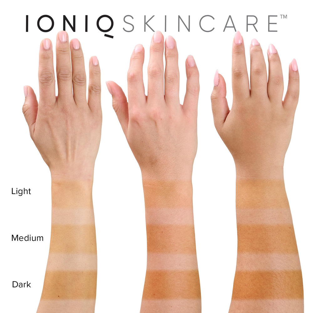 IONIQ Skincare TAN cartridge natural-looking tan appears evenly on skin.