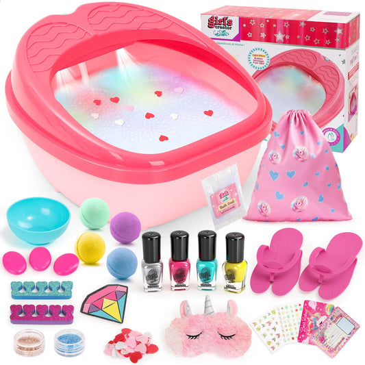 IPOOLTENG Kids Foot Spa with colorful lights for at-home pampering