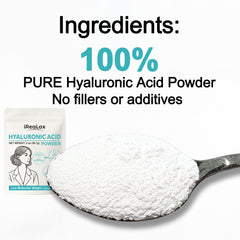 iReaLax Low MW Hyaluronic Acid Powder dissolves into a light, water-like solution for serums.