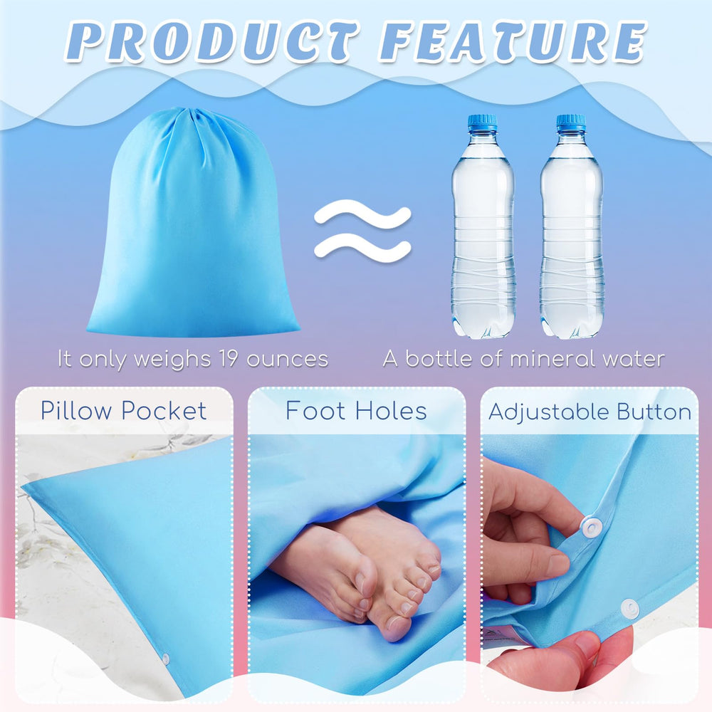 Irenare Self Tan Sleep Sack blue worn on body demonstrating comfortable fit and skin-safe coverage