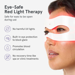 iRestore eye mask covers under-eye area with infrared light detail.