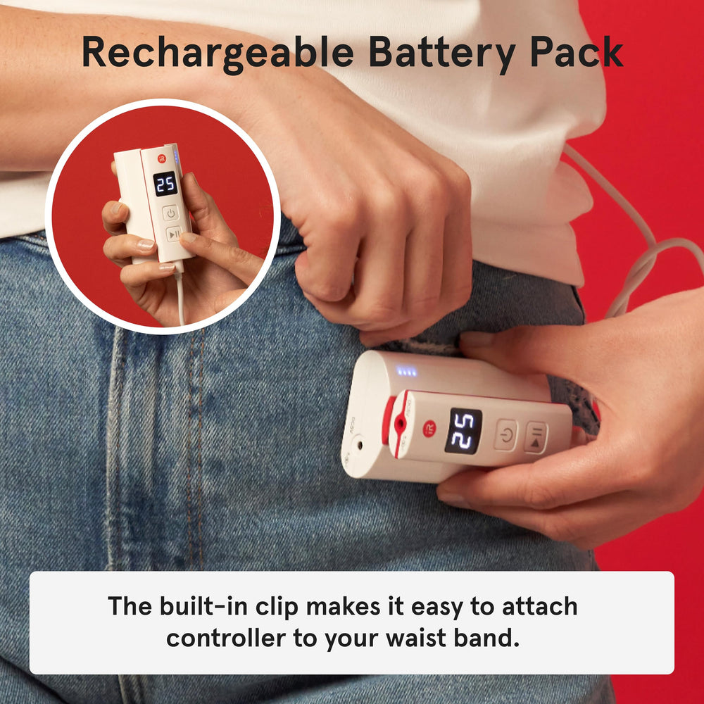 iRestore Pro rechargeable battery pack enables portable styling routines away from outlets.