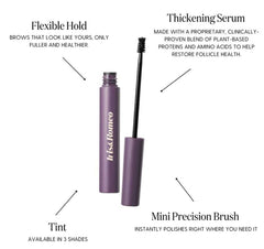 IRIS&ROMEO Brow Up Thickening Brow Balm Cool Blonde—brush strokes show lightweight hold.
