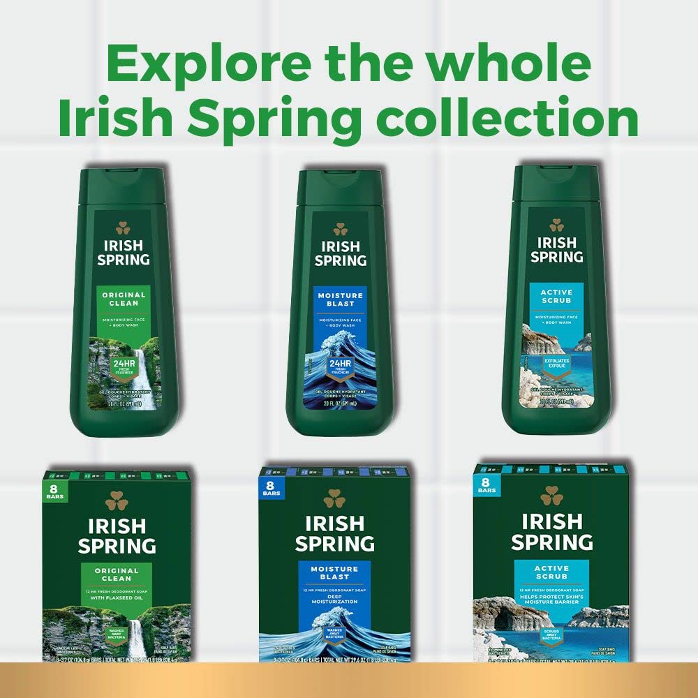 Ingredients label on Irish Spring Aloe bar soap emphasizing aloe formula.