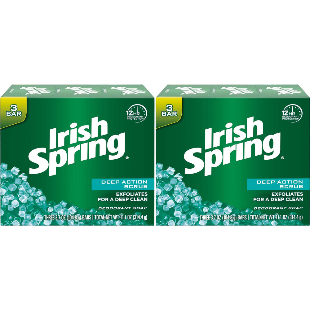 Irish Spring Clean Scrub bar soap lather close-up highlights rich, revitalizing foam