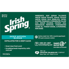 Irish Spring Clean Scrub bar soap pack of two showcases convenient daily use