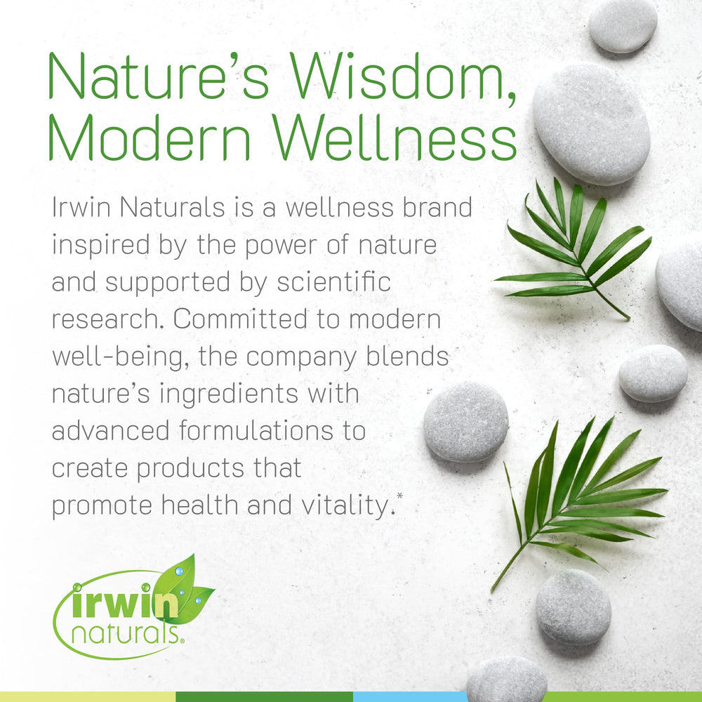 Irwin Naturals Longer, Stronger Hair and Nails hand holding bottle suggests convenient use at home