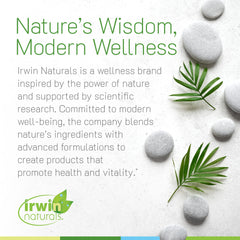 Irwin Naturals Longer, Stronger Hair and Nails hand holding bottle suggests convenient use at home
