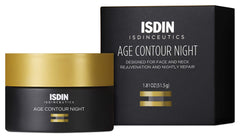 ISDIN Age Contour Night Cream jar shown for overnight hydration and renewal.
