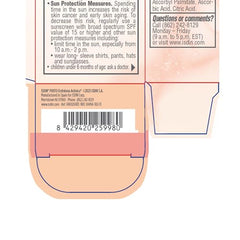 Swatch display of sunscreen on forearm highlights quick absorption