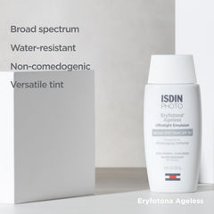 ISDIN Eryfotona Ageless bottle highlighting peptides and antioxidants