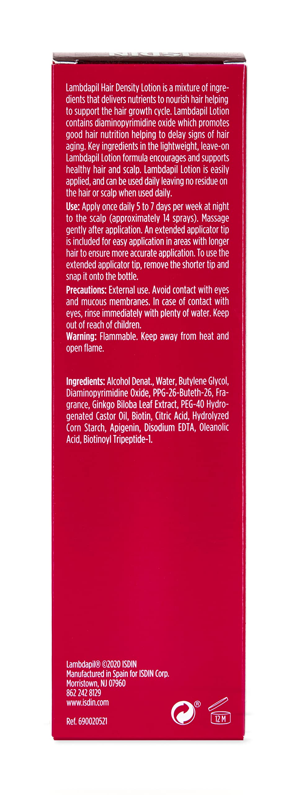 ISDIN Lambdapil hair thickness visual suggesting fuller-looking strands