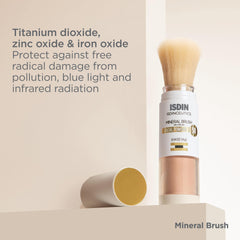 ISDIN Mineral Brush Powder applied in circular motions for activation