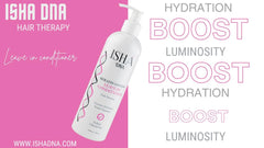 ISHA DNA Keratin Leave-In Conditioner application on hair shows smoothing and detangling