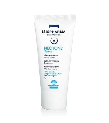IsisPharma Neotone Serum on bathroom shelf signals daily skincare routine.