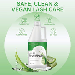 Rose-scent Isla & Fontane lash shampoo bottle for refreshing cleanses.